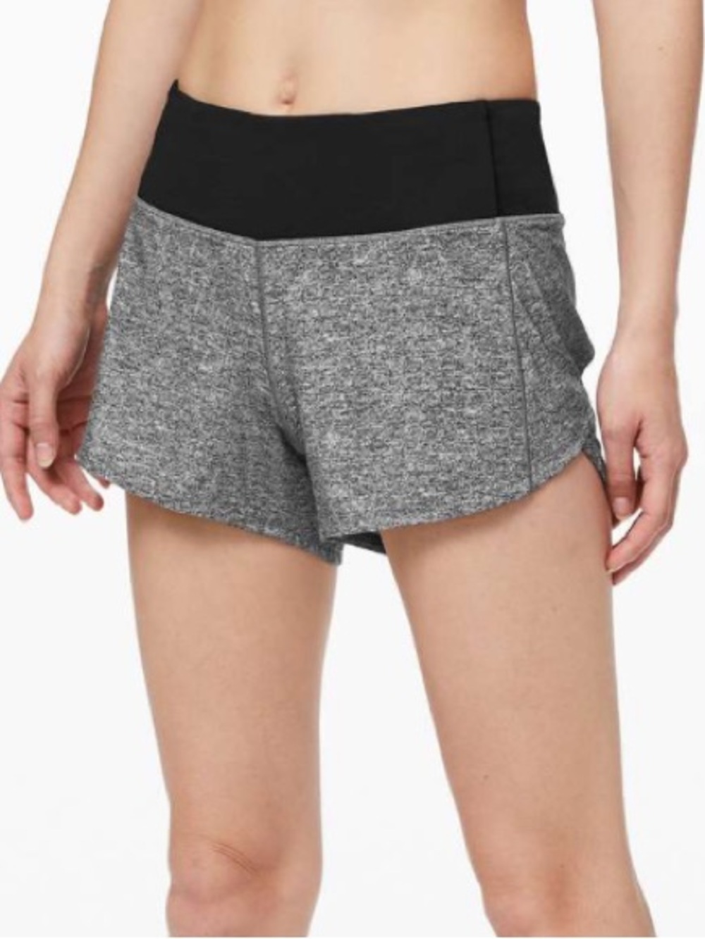 Lululemon Speed Up Short Long 4"‎ Updated Fit Heather Lux Multi Black women 4